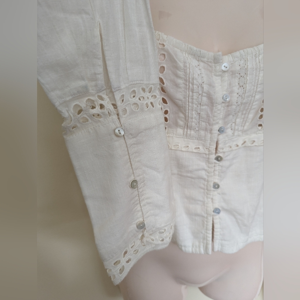 FREE People white joi blouse xs - Picture 9 of 15